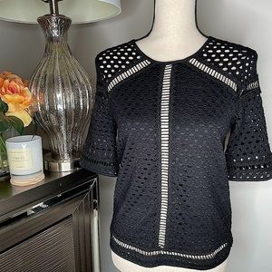 𝅺VINTAGE H&M Crochet Black Blouse Size 6